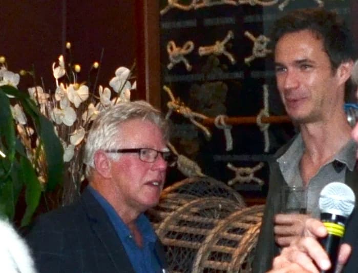 Phil Davis a la izquierda junto a James D’Arcy en el festival de Dinard de 2016